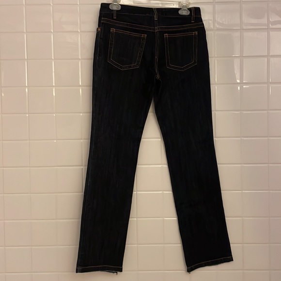 INC 5 pockets jeans, size 4. Dark blue. Zippered hems. Straight legs. - Picture 9 of 15
